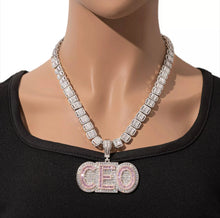 Load image into Gallery viewer, Double Layer Baguette Princess Name Pendant