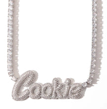 Load image into Gallery viewer, Iced out Tennis/Cuban Name necklace