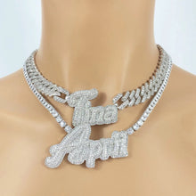 Load image into Gallery viewer, Iced out Tennis/Cuban Name necklace