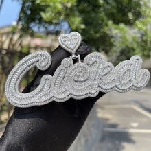 Load image into Gallery viewer, Big Triple Layer Baguette Name Pendant