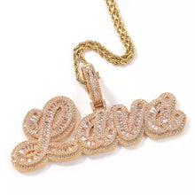 Load image into Gallery viewer, Triple layer baguette name pendant