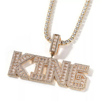 Load image into Gallery viewer, Medium Baguette Block Name Pendant