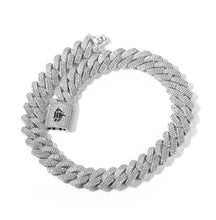 Load image into Gallery viewer, Diamond Prong Link Necklace (20mm) White Gold