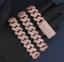 Load image into Gallery viewer, 16mm Square Baguette Cuban Necklace
