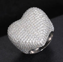 Load image into Gallery viewer, 925 Silver Heart/Broken Heart Ring
