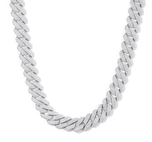 Load image into Gallery viewer, 2 Row Prong Cuban Link Necklace (8mm/10mm/12mm/14mm)
