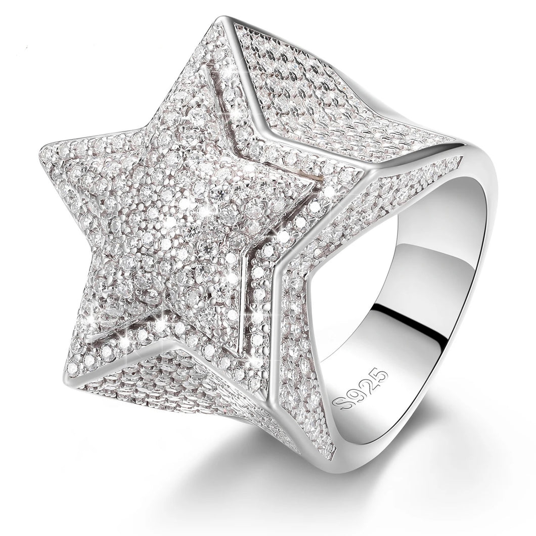 925 Silver Star Ring