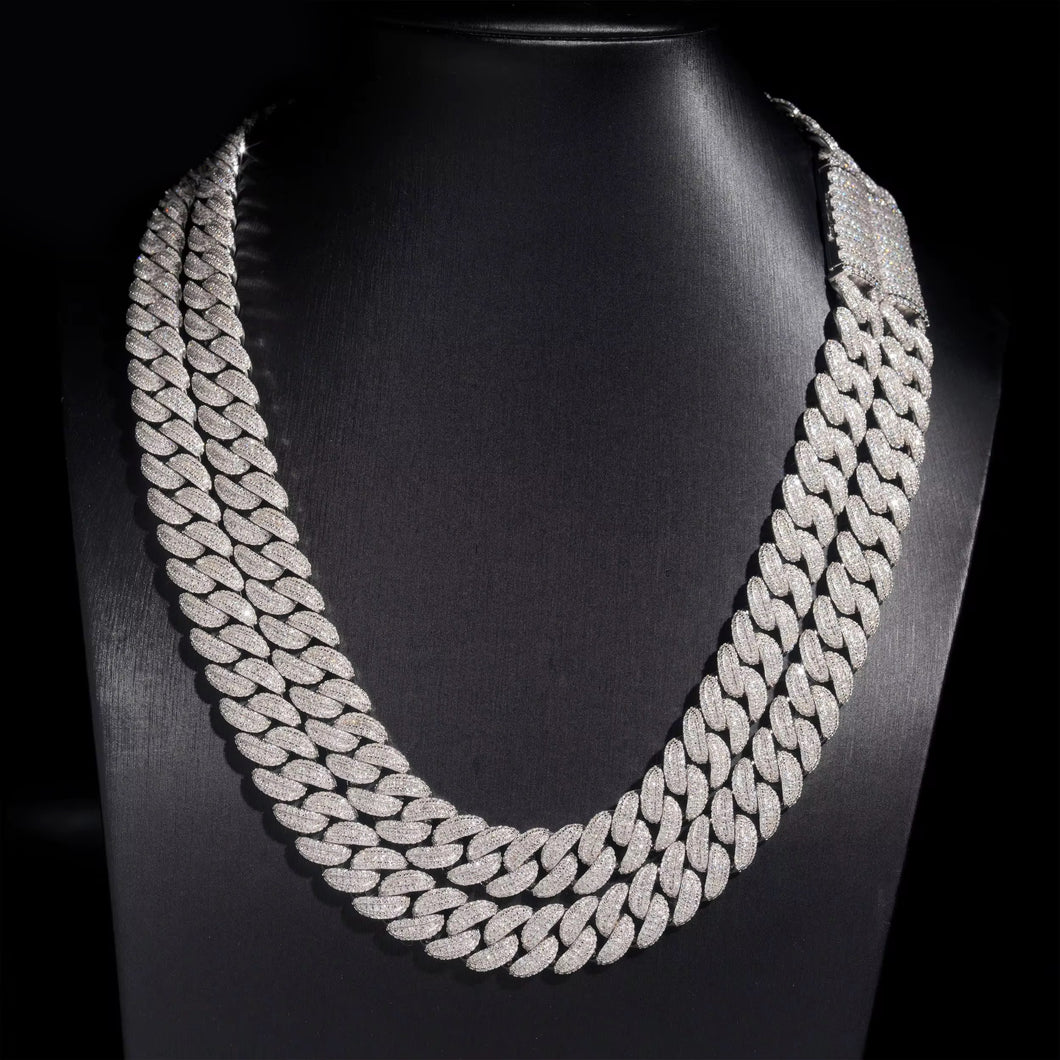 Round Baguette Cuban Necklace (16mm/18mm)