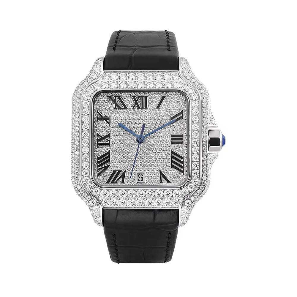 Square Roman/Arabic Watch Leather band