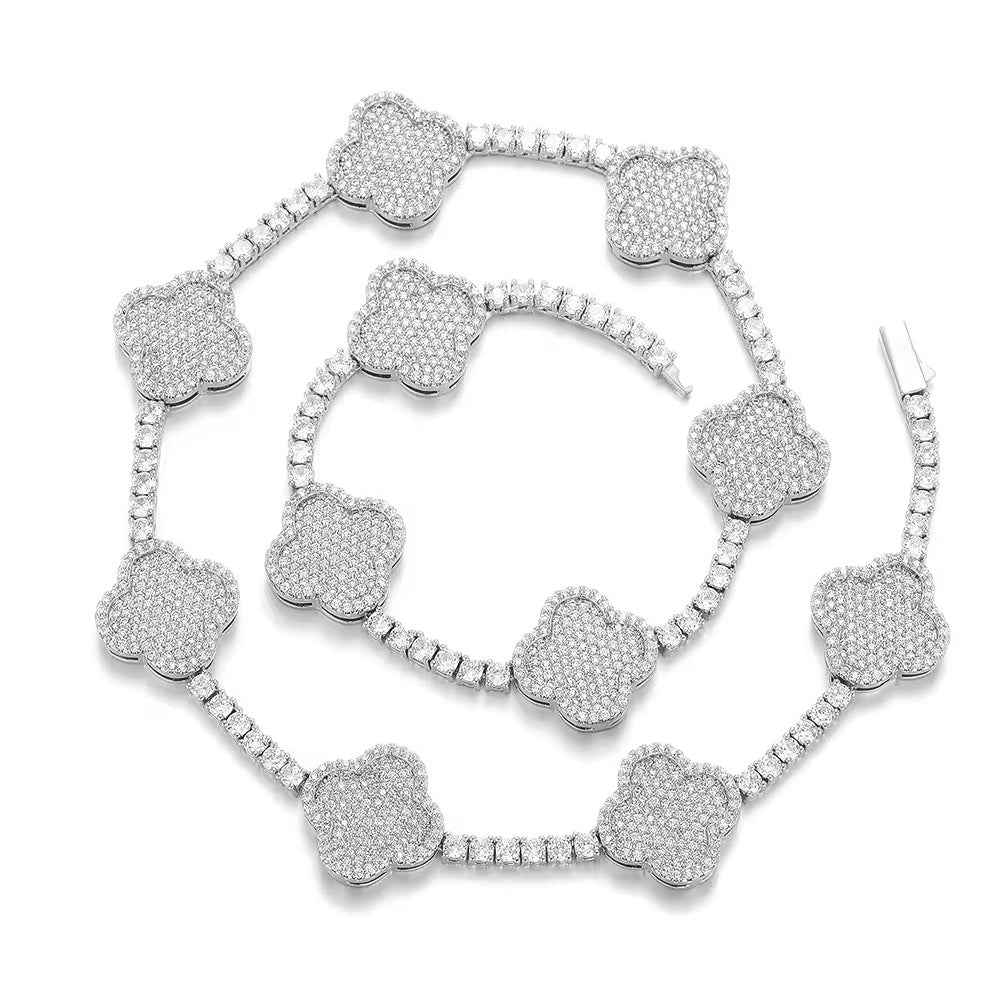 3mm Clover Tennis Necklace