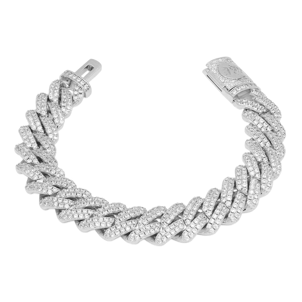 2 Row Prong Cuban Link Bracelet (8mm/10mm/12mm/14mm/20mm)