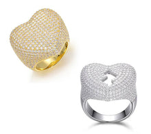 Load image into Gallery viewer, 925 Silver Heart/Broken Heart Ring
