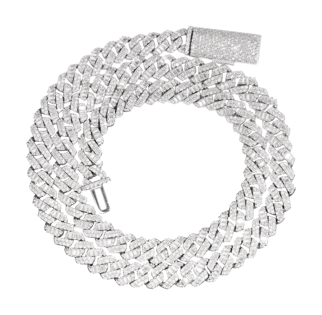 8mm Mixed Baguette Cuban Necklace