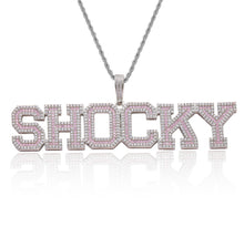 Load image into Gallery viewer, Blue/Red/Green/Pink Varsity Name Pendant
