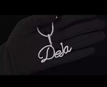 Load and play video in Gallery viewer, Small Cursive Name Pendant
