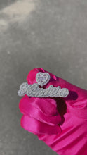 Load and play video in Gallery viewer, Small Cursive Triple Layer Heart Name Pendant
