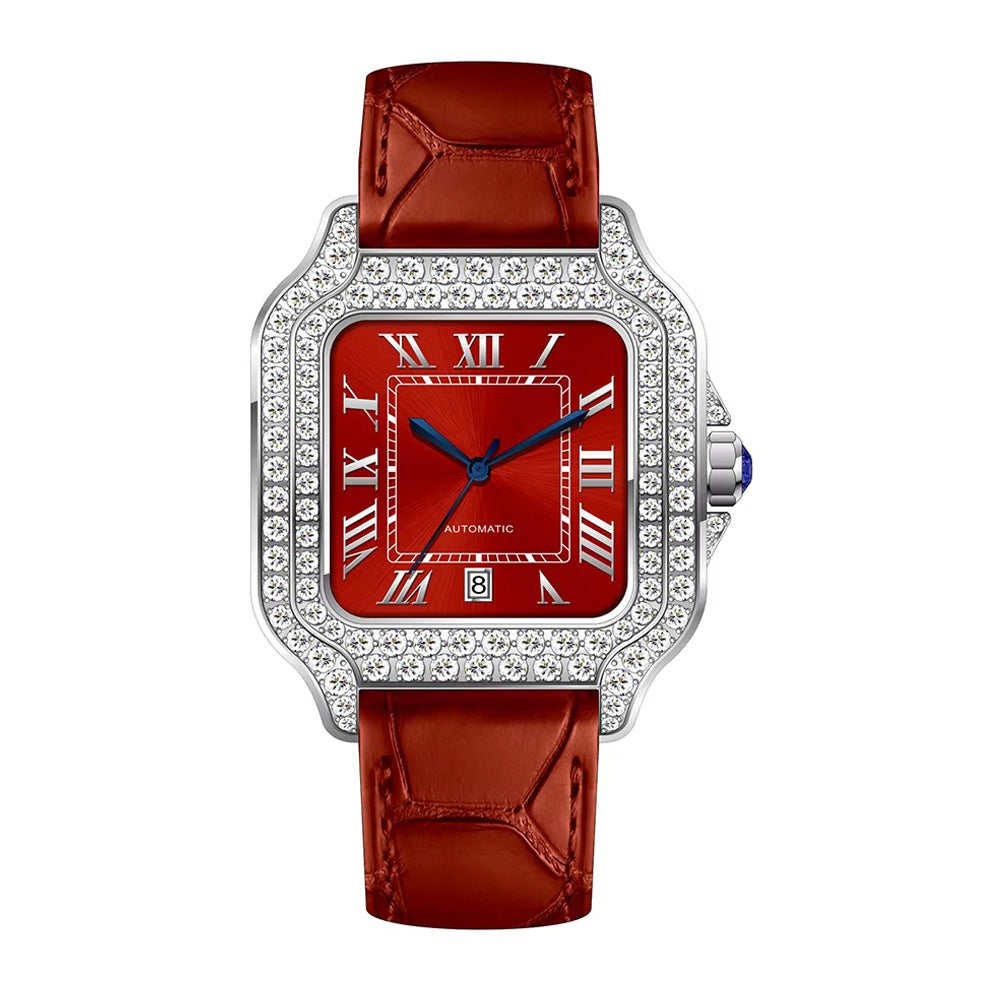 Make Your Own! Custom Square Watch w/ Leather (Blue/Red/Purple/Green)