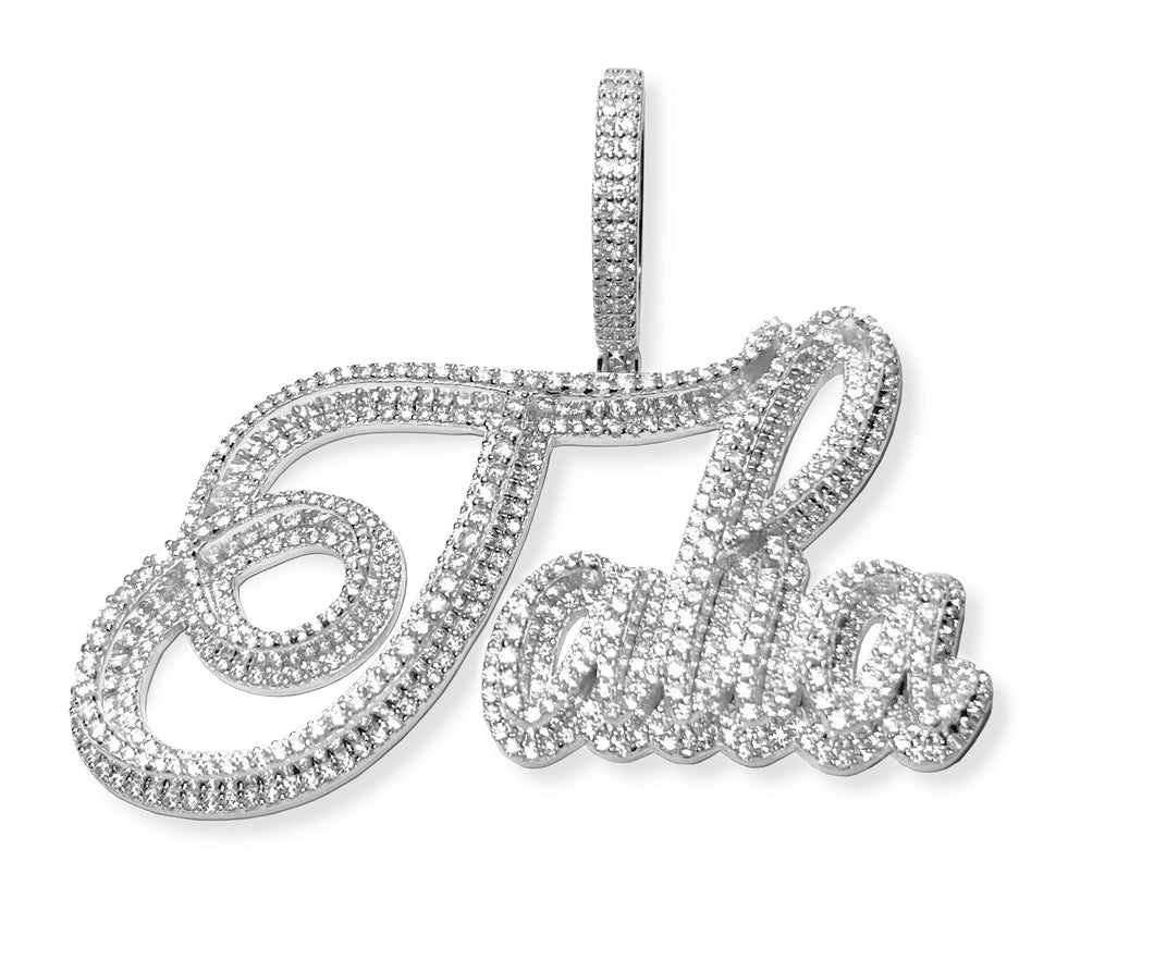 Cursive Raised 3D Name Pendant