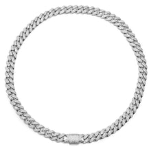 Load image into Gallery viewer, Cuban Link Iced out necklace (12mm) in White Gold (24”)
