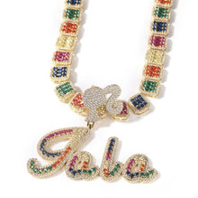 Load image into Gallery viewer, Anniversary Baguette Barbie Bail Name Pendant
