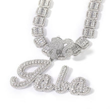 Load image into Gallery viewer, Anniversary Baguette Barbie Bail Name Pendant
