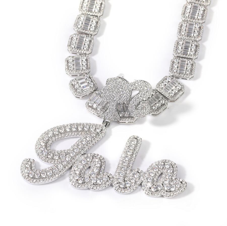 Anniversary Baguette Barbie Bail Name Pendant