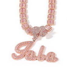 Load image into Gallery viewer, Anniversary Baguette Barbie Bail Name Pendant

