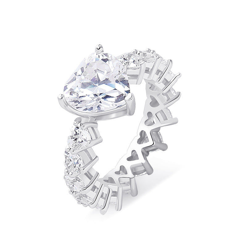 Iced Out Heart Ring