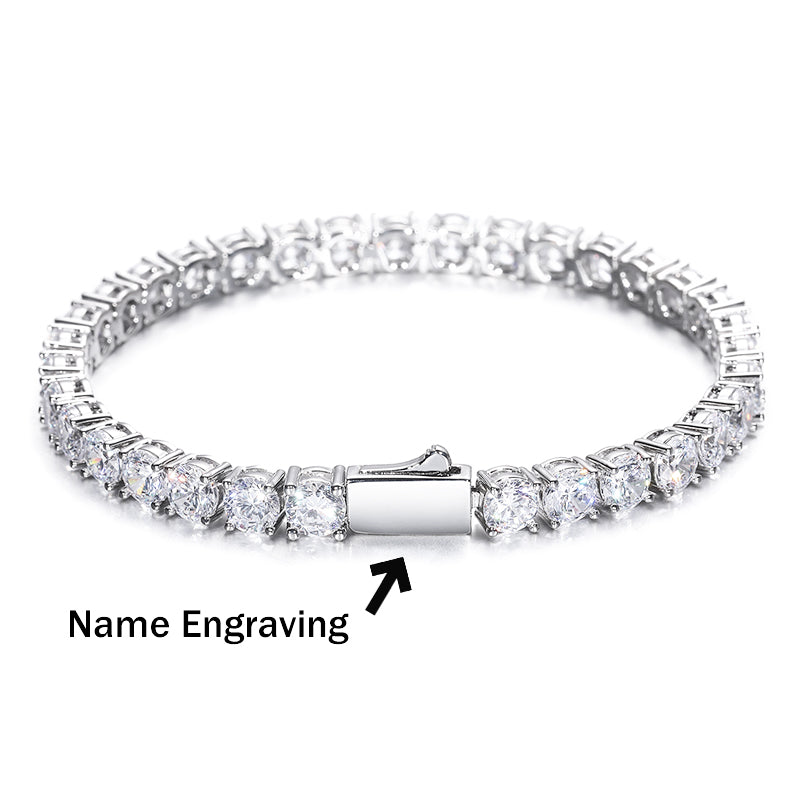 Tennis Bracelet w/ Name Engraving (3mm/4mm/5mm)