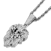 Load image into Gallery viewer, Lion Head Pendant White Gold
