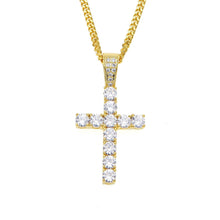 Load image into Gallery viewer, Cross pendant with mini Cuban necklace (18&quot;)
