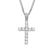 Load image into Gallery viewer, Cross pendant with mini Cuban necklace (18&quot;)
