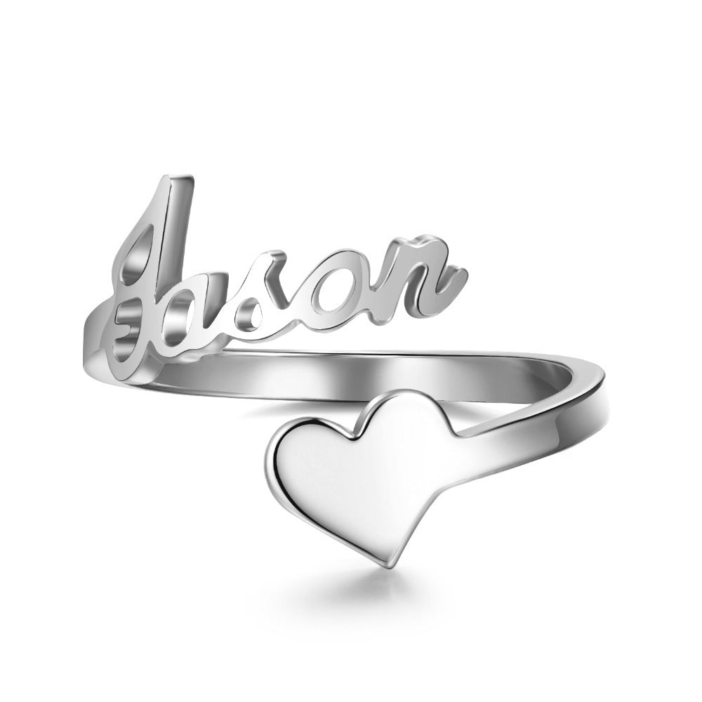 Heart Shape Name Ring