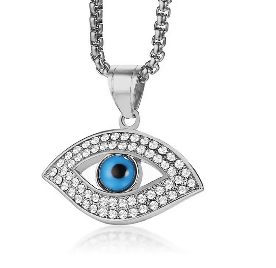 Evil Eye necklace (White gold)