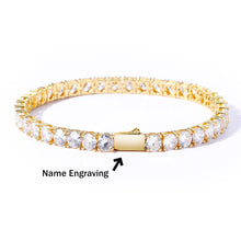 Load image into Gallery viewer, Tennis Bracelet w/ Name Engraving (3mm/4mm/5mm)
