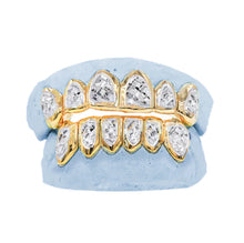 Load image into Gallery viewer, Two Tone Diamond cut &amp; dust Grillz
