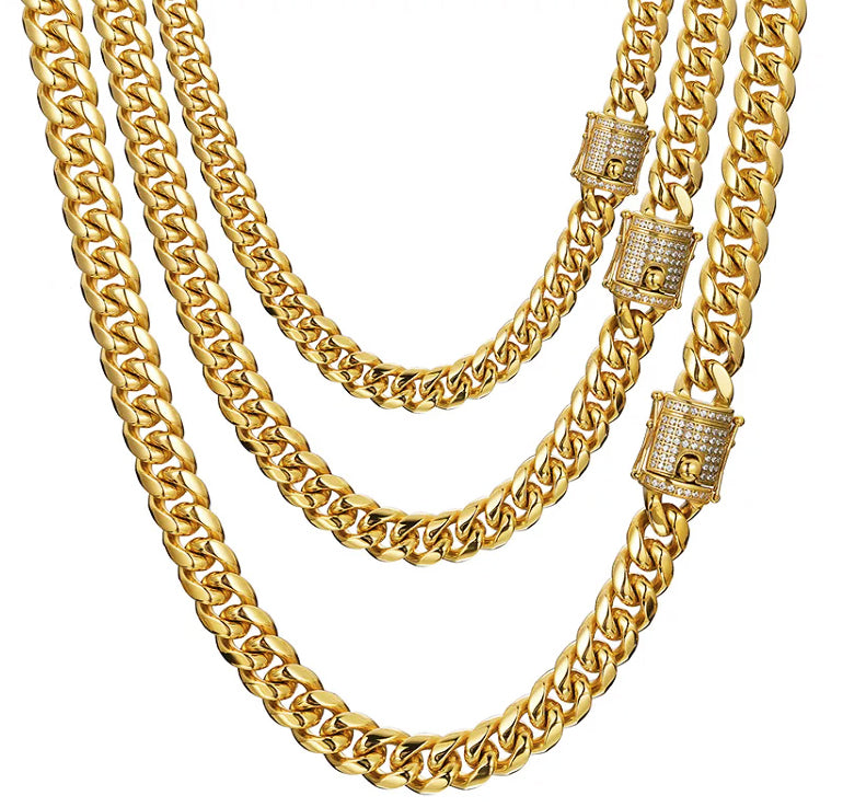 Cuban Link Necklace w/ Iced Out Clasp (10mm)