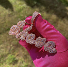 Load image into Gallery viewer, Anniversary Big 2 layer Name Pendant (Regular/Butterfly/Heart Bail)

