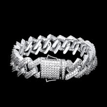 Load image into Gallery viewer, Diamond Prong Link White Gold Cuban bracelet (12mm)
