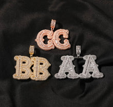 Load image into Gallery viewer, Baguette Initials Pendant
