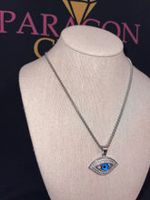 Load image into Gallery viewer, Evil Eye necklace (White gold)
