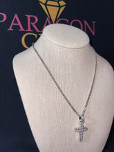 Load image into Gallery viewer, Cross pendant with mini Cuban necklace (18&quot;)
