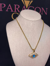 Load image into Gallery viewer, Evil Eye necklace (Yellow gold)
