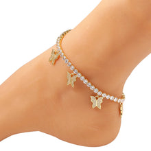 Load image into Gallery viewer, 4mm butterfly tennis anklet
