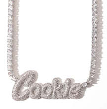 Load image into Gallery viewer, Iced out Tennis/Cuban Name necklace
