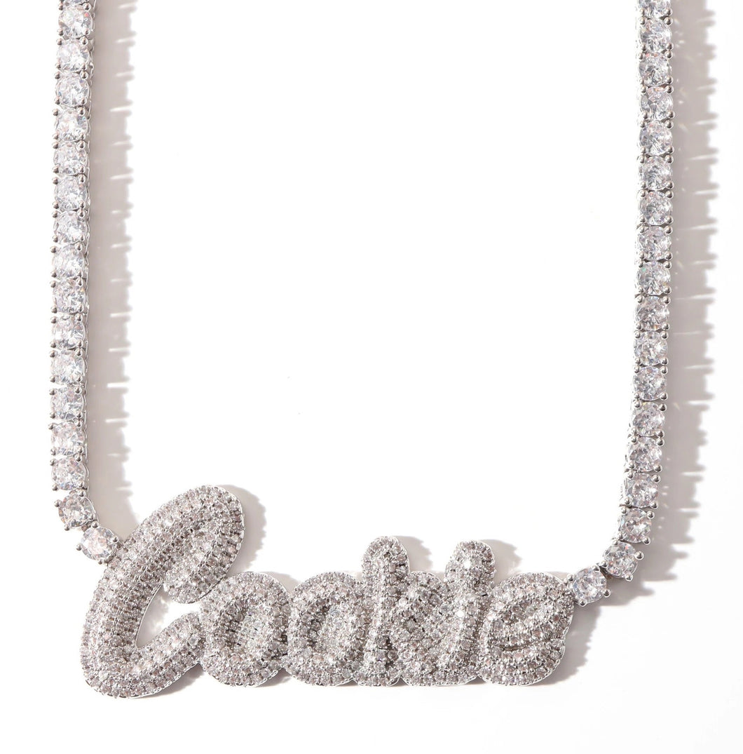 Iced out Tennis/Cuban Name necklace