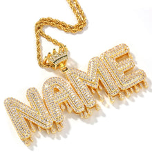 Load image into Gallery viewer, Drippy Name Pendant W/ Crown Bail
