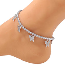 Load image into Gallery viewer, 4mm butterfly tennis anklet
