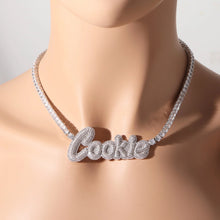 Load image into Gallery viewer, Iced out Tennis/Cuban Name necklace
