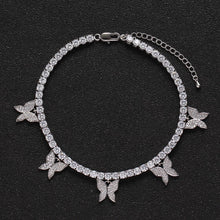 Load image into Gallery viewer, 4mm butterfly tennis anklet
